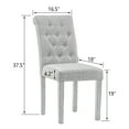 thumbnail image 3 of Homy Grigio Gray Fabric Mid Century Modern Upholstered Dining Chairs with Tufted Back and Black Solid Wood Legs sets of 6, 3 of 5