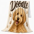 thumbnail image 2 of Golden Doodle Dog Autumn Living Room Decorative, Playful Pet Portrait Pattern, Warm Flannel Blanket for Living Room and Bedroom, Dog Lovers Thanksgiving Gift, Pet Lover Home Decor, 2 of 9