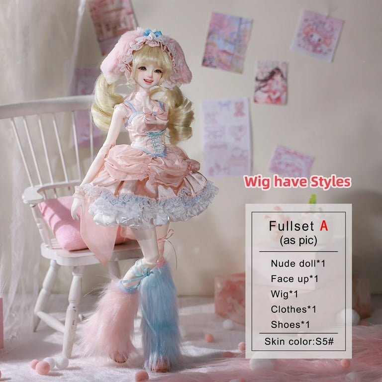 Melanie A 1/4 BJD - Romantic Pink Bunny Girl Full Set Usagi Moe W