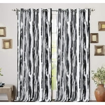 DriftAway Paint Brush Watercolor Ink Stroke Stripe Pattern Lined Blackout Window Curtain Grommet 2 Panels 84"L x 52"W Espresso Black Gray