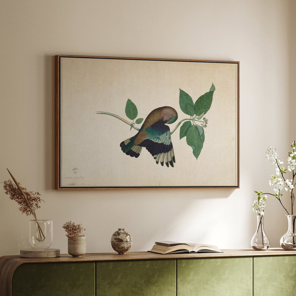 Vintage Animal Print-XXII By Wexford Home Framed in Walnut Wood Gallery Wrapped Canvas 17 in. x 25 in.