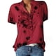 thumbnail image 1 of Blusa de manga corta con bolsillos y estampado para mujer, 1 of 5