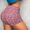 thumbnail image 2 of Sikiie Red Flowers Print Workout Shorts Women Scrunch Butt Gym Shorts Seamless High Waist Tummy Control Yoga Biker Athletic Shorts, 2 of 5