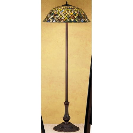 Meyda Tiffany Stained Glass Floor Lamp Meyda Tiffany 30456 Stained Glass / Tiffany Floor Lamp from the Tiffany Fishscale Collection ()