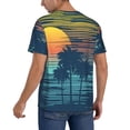 thumbnail image 2 of Zufioo Palm Trees Print Men's Baseball Short Sleeve, Moisture Wicking Button-Down Hip Hop Tee-Large, 2 of 7