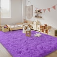 thumbnail image 5 of Janvonne 6x9 Purple Fluffy Shag Area Rug, Ultra Soft Plush Fuzzy Shaggy Carpet for Living Room Bedroom, Non-Slip Floor Rug for Kids Girls Room Nursery, Cozy Indoor Home Decor, 5 of 8