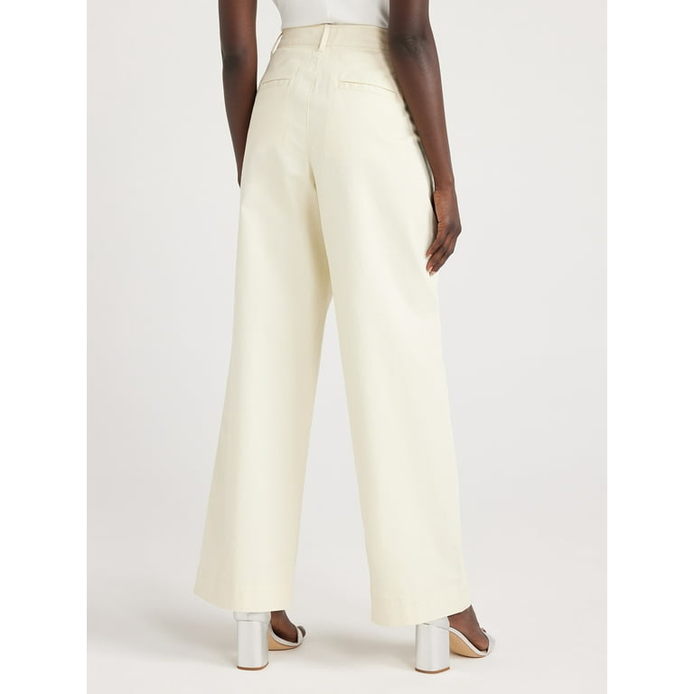 Free Assembly Women's Wide Leg Chino Pants, 31” Inseam Free Assembly Women's Wide Leg Chino Pants, 31” Inseam