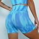 thumbnail image 4 of Fitness entrenamiento Biker gimnasio pantalones cortos mujeres pantalones cortos deportivos para mujeres Tie Dyed Aurora Prined pantalones de Yoga sin costura apretado V Back Leggings, 4 of 5