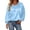 Blue, variant on Bibifish Womens Tee Tops Casual Solid Color Soft Crewneck Baggy Long Sleeve Tee Shirts Comfortable Spring Daily Wear Casual Outdoor Chic Wear
