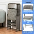 thumbnail image 5 of Pack of 4: Metal Folding Chair with Padded Foam Seat, Steel Frame Foldable Chairs (Black, Beige Gray, White), 5 of 6