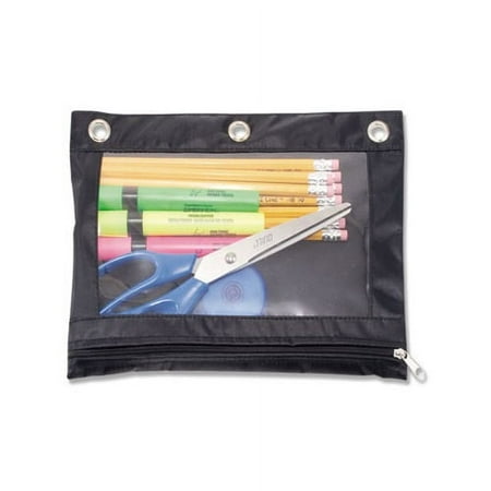 UPC: 0024591670244 | Advantus Binder Pencil Pouch  10 x 7 3/8  Black/Clear