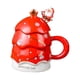 thumbnail image 5 of Taza de café de cerámica con árbol de Navidad, taza de mañana con árbol de Navidad, taza de té creativa, almacenamiento de té, tazas de agua para Rojo perfecl Taza de café, 5 of 8