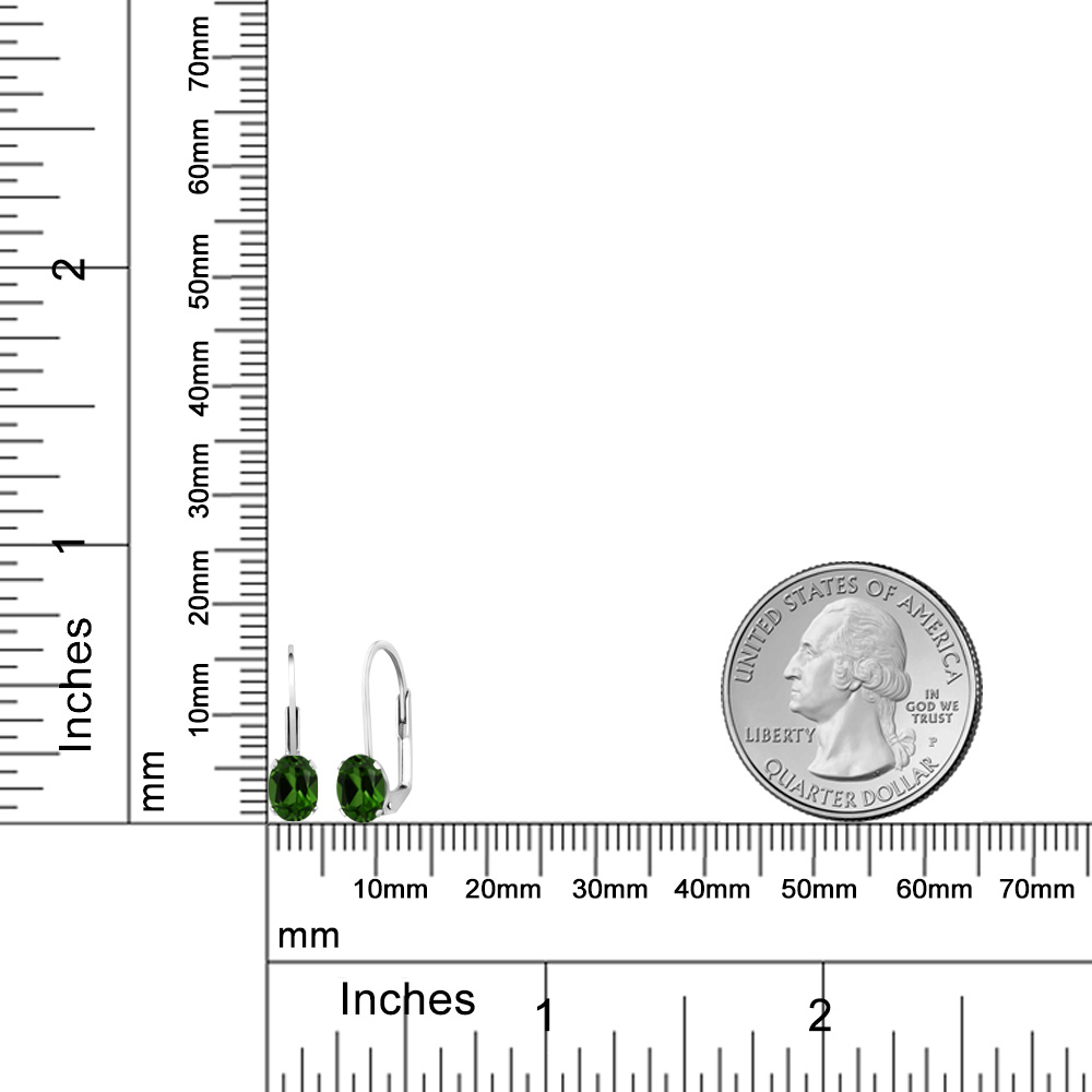 Gem Stone King 0.90 Ct Oval Green Chrome Diopside 925 Sterling Silver Earrings