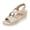 Beige, variant on IEMIEMIEM Women's Platform Wedge Sandals Low Heel Dressy Sandals Open Toe Elastic Ankle Strap Summer Fashion Comfortable Walking Shoes Casual Sandal Beige 5.5 Wide
