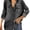 black, variant on Women Washed Denim Shirt Jacket, Long Sleeve Button Down Casual Chambray Shacket with Chest Pockets