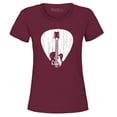 thumbnail image 1 of Shop4Ever Women's Electric Guitar Pick Musician Graphic T-Shirt Medium Maroon, 1 of 5