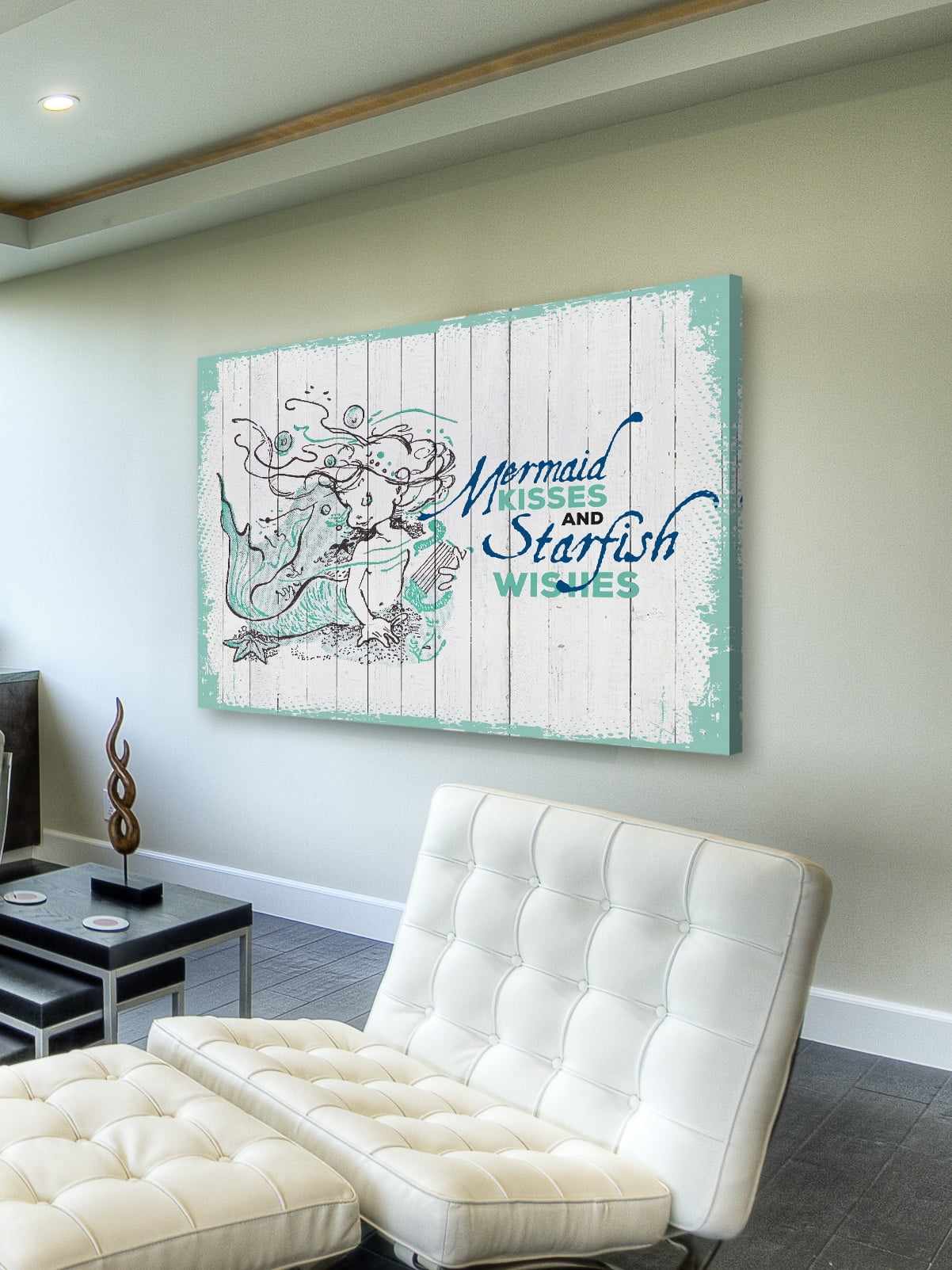"Mermaid Kisses 2" Painting Print on Wrapped Canvas