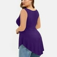 thumbnail image 3 of JINMGG Tank Tops for Women under $5,Plus Size Women Solid Floral Lace O-Neck Asymmetric Sleeveless Tops Blouse Purple XXL, 3 of 6