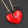 thumbnail image 3 of QQTDFG Multi-color Enamel Big Love Heart Cat Kitten Pendant Necklace/Brooch Pin 3 Color-Black, 3 of 4