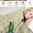 thumbnail image 3 of COMIO Sea Turtle Beach Throw Blanket, Turtles and Starfish at Ocean Sandy Beach on Rustic Vintage Teal Wood Board Farmhouse Flannel Blanket, Sea Creatures Nautical Life Soft Blanket, 3 of 6