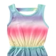 thumbnail image 3 of EYIIYE Toddler Girls Summer Sleeveless Rainbow Jumpsuit Elastic Romper, 3 of 6
