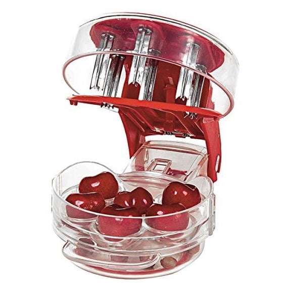 Cherry Pitter, VANTIYAUS Cherrystone Remover Mess Free 6 Capacity At Once Dishwasher Safe-6 Cherries
