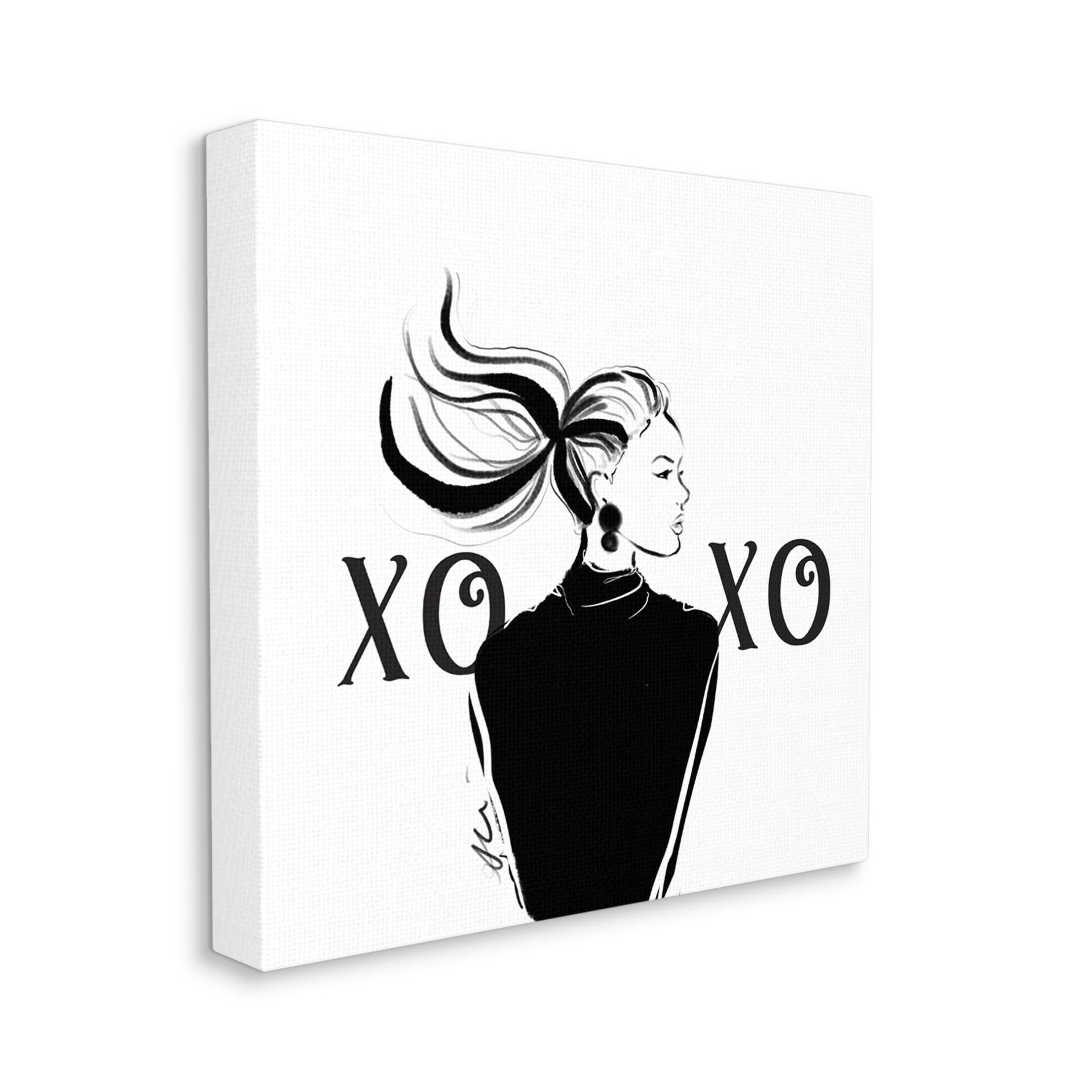 Stupell Industries Bold Glam XOXO Portrait Graphic Art Gallery Wrapped Canvas Print Wall Art, Design by Alison Petrie