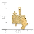 thumbnail image 2 of 14k Yellow Gold Bible Praying Hands And Cross Pendant - 1.1 Grams - Measures 20x16mm Wide, 2 of 2