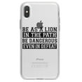 thumbnail image 1 of DistinctInk Clear Shockproof Hybrid Case for iPhone XS Max (6.5" Screen) - TPU Bumper Acrylic Back Tempered Glass Screen Protector - Be As A Lion - Dangerous in Defeat, 1 of 5