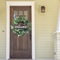 thumbnail image 2 of Welcome Sign with Artificial Wreath for Front Door Farmhouse Wreath Front Door Wall Decor Welcome Home Sign Home Decoration Outdoor Indoor Door Hanger,Housewarming Gift,11.8inch, 2 of 10