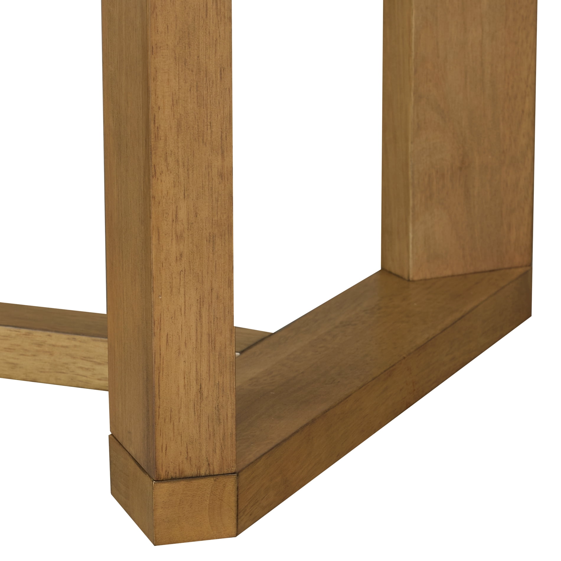 Rectangular Wooden Dining Table for 4-6, Rustic Kitchen Table with Solid Wood Trestle Base, Vintage Brown