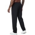 thumbnail image 3 of Xidunhg Men's Black Sweatpants, Grey Contrast Side Stripe, Quick Dry Straight Leg Gym Casual Pants with Zipper Pockets, 3 of 10