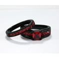 thumbnail image 4 of Matching Rings Couple Rings Red 1CT CZ 10kt Black Gold Plated Women Wedding Ring Sets, 4 of 7