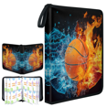 thumbnail image 2 of Sports Card Binder 9 Pocket Fits 900 Cards,Basketball Trading Card Binder Album with 50 Removable Sleeves,Collection Storage Album for Sports Game Card, 2 of 9