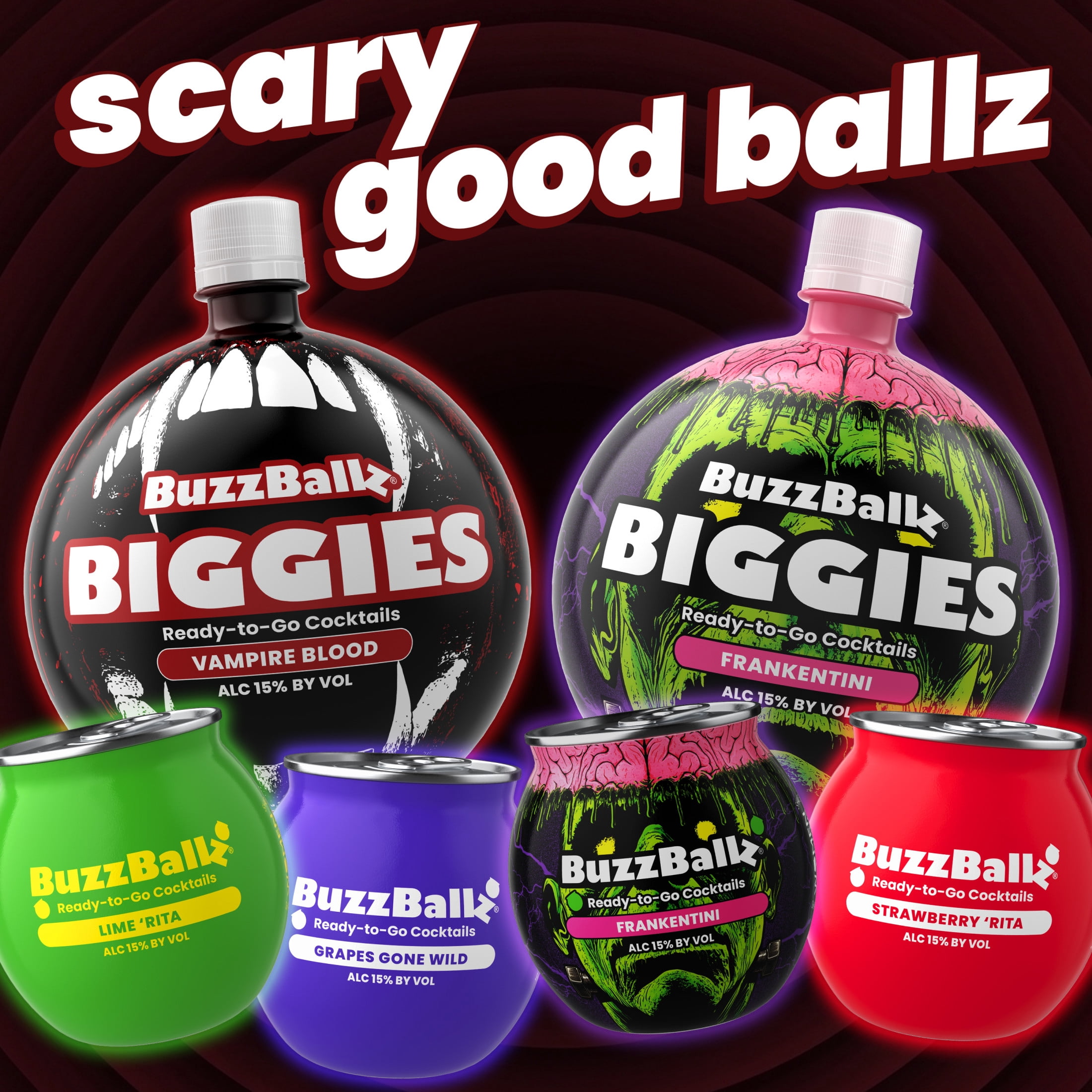 BuzzBallz Biggies Vampire Blood Cocktail, 1.75l, 30 Proof (15% ABV)