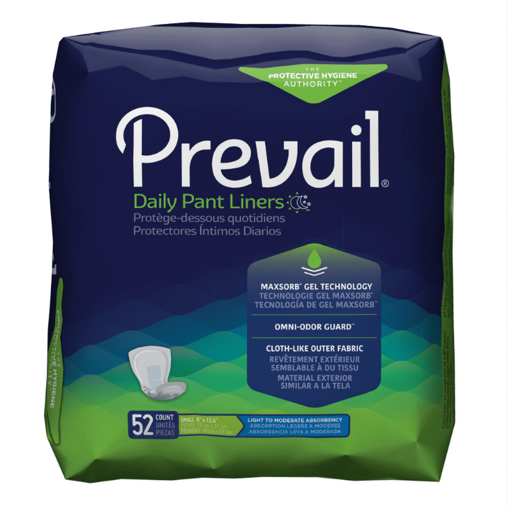 Prevail Incontinent Pad 12.5" L Pant Liner PL100/1, Light to Moderate