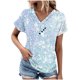 thumbnail image 2 of Fiudx Ropa de Mujer Top Informal de Primavera y Verano de Manga Corta con Cuello En V para Mujer, 2 of 5