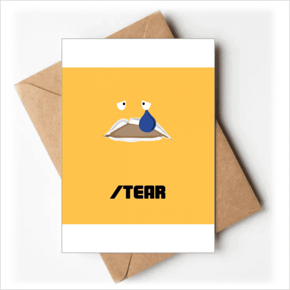 Sad Yellow Emotion Tear Cry Greeting Cards You are Invited Invitations