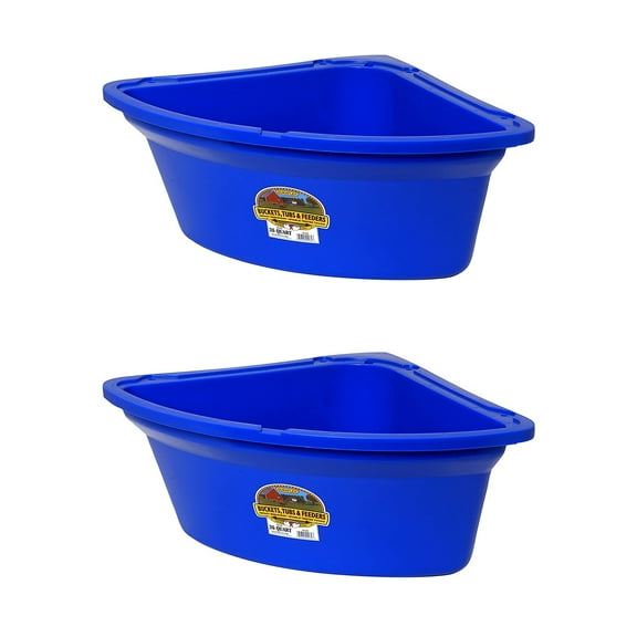 Little Giant PCF6BLUE Plastic Corner Feeder Holds 6.5 gal., Blue (2 Pack)