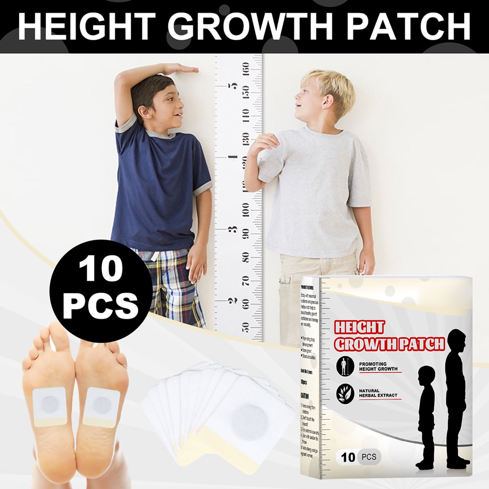 Height Growth Patches 10 Pcs/Box Height Growth Patches Natural Height Growth Foot Patch Promote