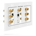 thumbnail image 7 of Fosmon 3-Gang 7.1 Surround Distribution Home Theater Gold Plated Copper Banana Binding Post Coupler Type Wall Plate for 7 Speakers, 1 RCA Jack for Subwoofer and 1 HDMI Port, 7 of 7