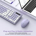 thumbnail image 3 of RECCAZR Wireless Keyboard and Mouse Combo , 2.4G Full Size, 12 Multimedia and Shortcut Keys, 3-Year Battery Life, for Windows, Mac OS Desktop/Laptop/PC(Purple), 3 of 13
