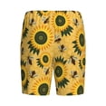 thumbnail image 2 of Haiem Bees and Sunflowers Men's Pajama Short with Soft Woven Cotton Elastic Waistband Sleep Short-Large, 2 of 9