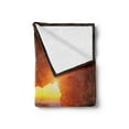thumbnail image 2 of Natural Cave Soft Flannel Fleece Throw Blanket, Canyon at Sunset Time from the Cave Exploration Theme Secret Perspective, Cozy Plush for Indoor and Outdoor Use, 50" x 60", Green Orange, by Ambesonne, 2 of 5