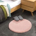 thumbnail image 1 of Faux Lamb Fur and Sheepskin Rug | Soft Rug for Bedroom, Living Room, Nursery | Decorative Couch Throw Chair | Pink 60cm Round, 1 of 5