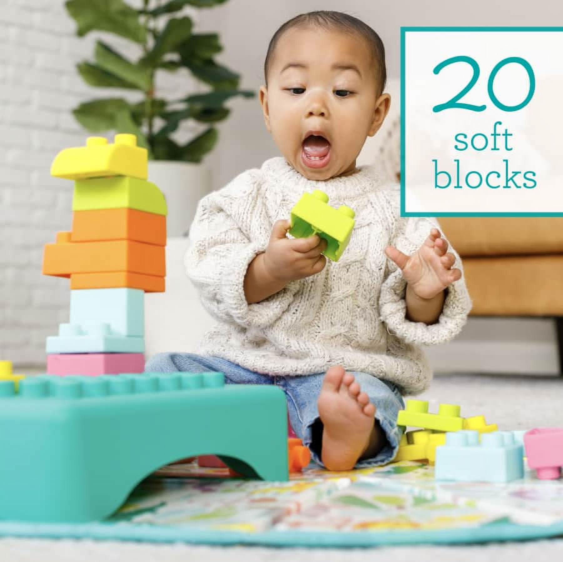Infantino Super Soft 1st Building Blocks Activity Station, Multicolor