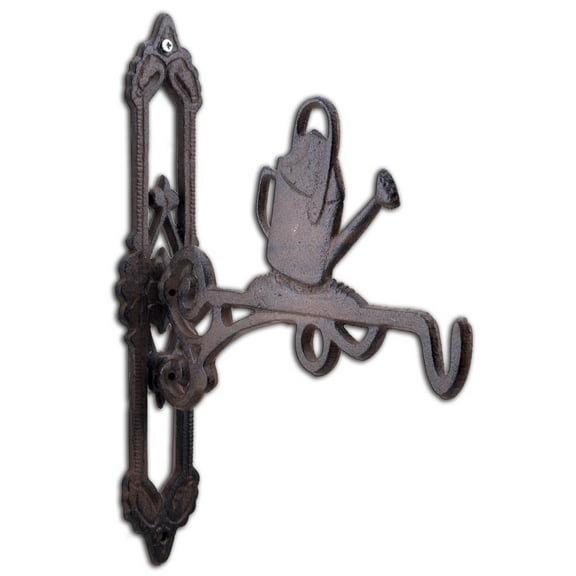 Decorative Watering Can Cast Iron Plant Hanger Hook 10.375" Deep by Flag Emotes