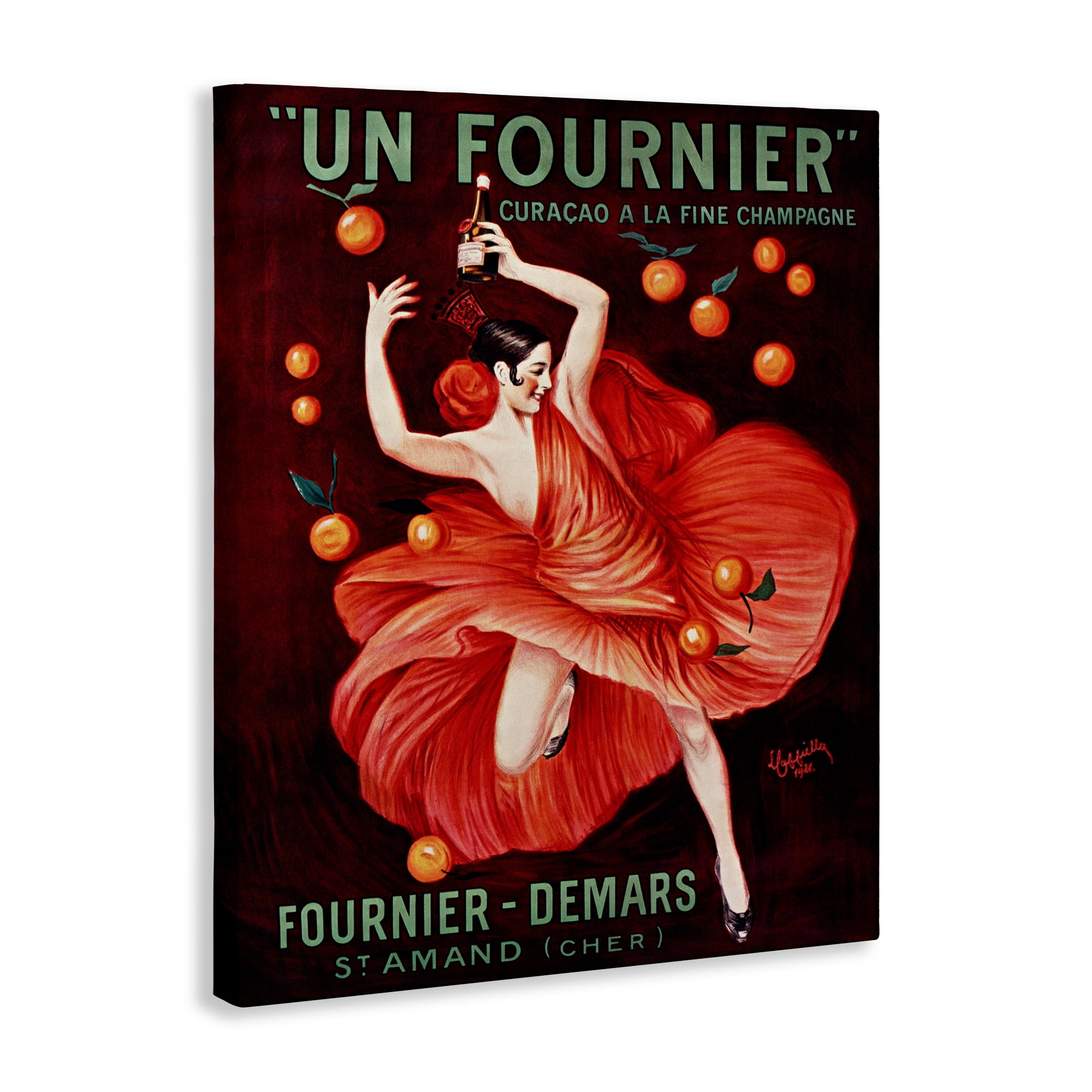 Stupell Industries Vintage Champagne Dancer in Red Canvas Wall Art, design by Leonetto Cappiello
