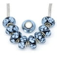 thumbnail image 2 of Two (2) Glass Murano Bead Spacer For Snake Chain Charm Bracelet, 2 of 3