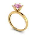 thumbnail image 2 of Clara Pucci 14K Yellow Gold 1.5ct Pink Solitaire Ring for Women, 2 of 8